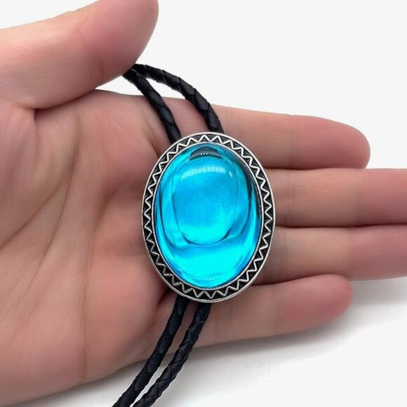 Ice Blue Bolo Tie - Picture 3 of 5